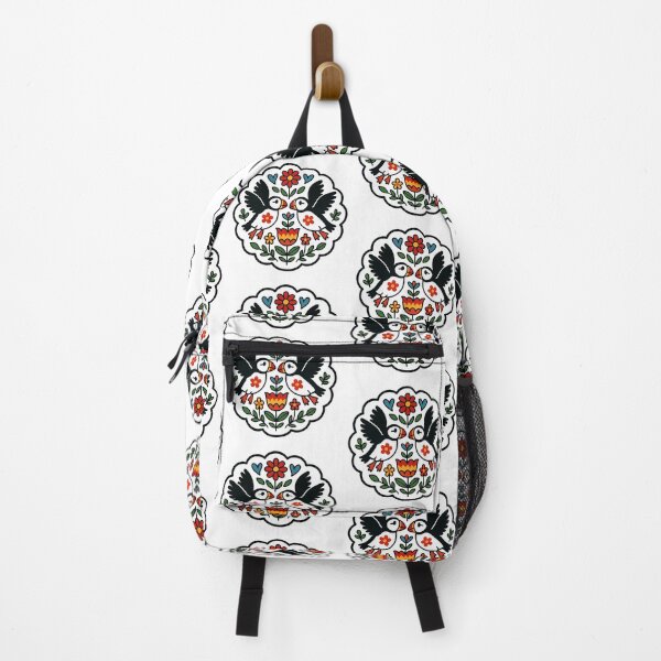 Item preview, Cute Patterned Flying Puffins - Scandinavian Folk Art by heidiannemorris © designed and sold by FOLK ART FUSION by heidiannemorris.