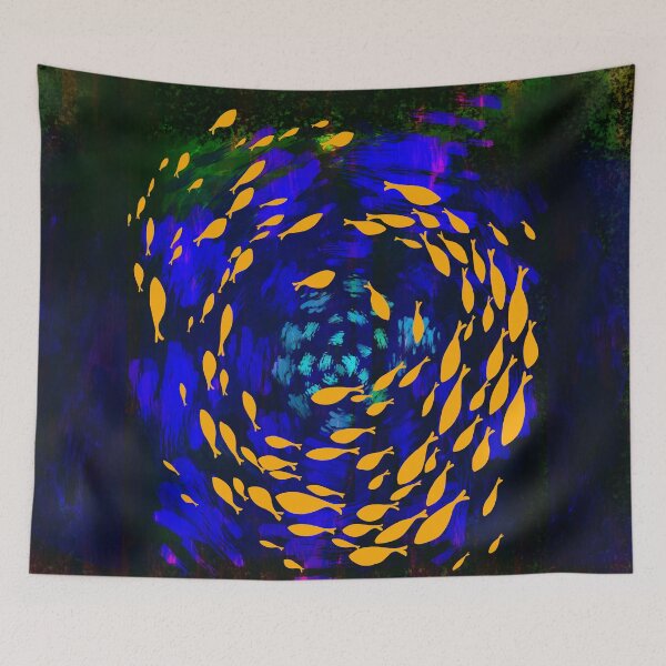 Item preview, Golden Swirl Shoal Vibrant Abstract Underwater Art designed and sold by Dreamy Ocean Art.