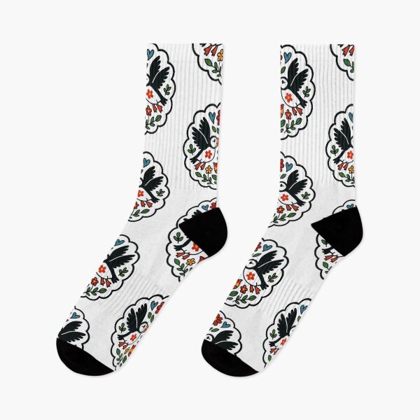 Item preview, Cute Patterned Flying Puffins - Scandinavian Folk Art by heidiannemorris © designed and sold by FOLK ART FUSION by heidiannemorris.