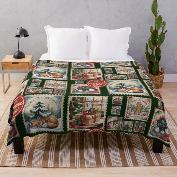 Item preview, Christmas Vintage Style Postal Stamps designed and sold by PG Illustration.