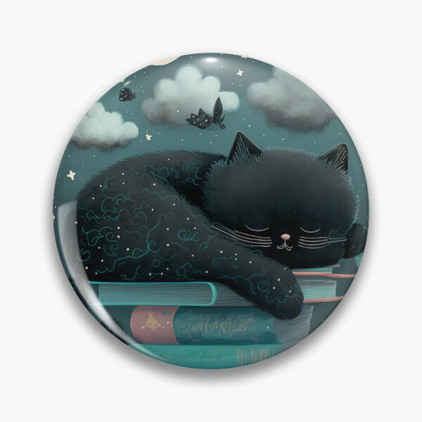 Item preview, Black Cat sleep with the moon designed and sold by RiderSpoon.