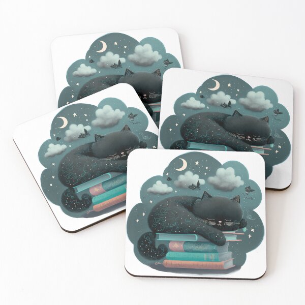 Item preview, Black Cat sleep with the moon designed and sold by RiderSpoon.