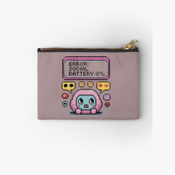 Item preview, Error: Social Battery 0% - Cute Pixel Art Introvert Aesthetic T-Shirt Sticker designed and sold by arceeddesign.