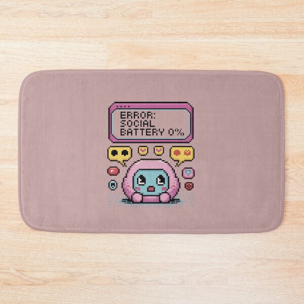 Item preview, Error: Social Battery 0% - Cute Pixel Art Introvert Aesthetic T-Shirt Sticker designed and sold by arceeddesign.