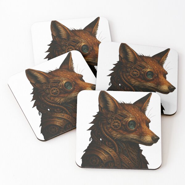 Item preview, Steampunk Fox – Mechanical Brass Scout designed and sold by Papier Atelier Art.