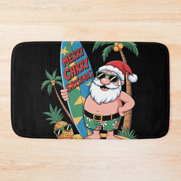 Item preview, Christmas in July Santa Hawaiian Surfing Summer Surf  designed and sold by NailMolisa.
