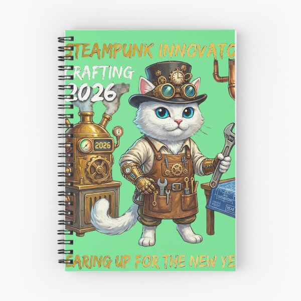 Item preview, Steampunk Cat Innovator Crafting the Future 2026 | Engineer Kitten with Gears designed and sold by E-SarnEdge.