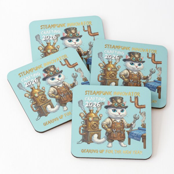 Item preview, Steampunk Cat Innovator Crafting the Future 2026 | Engineer Kitten with Gears designed and sold by E-SarnEdge.