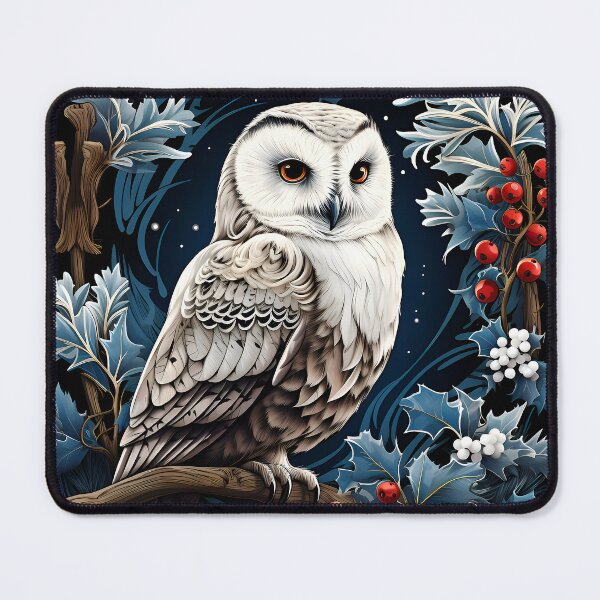 Item preview, Snowy Owl Among Winter Berries and Frosted Branches designed and sold by Roohoo231.