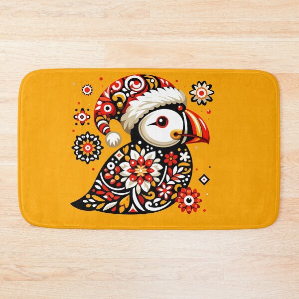 Item preview, Cute Festive Patterned Puffin - Scandinavian Folk Art by heidiannemorris © designed and sold by FOLK ART FUSION by heidiannemorris.