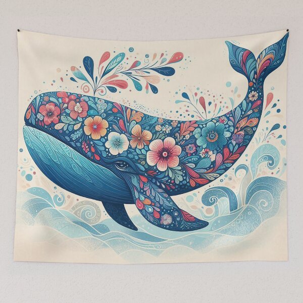 Item preview, Whale Emblem Adorned with Thai Floral Motifs designed and sold by Vanich-Panich.