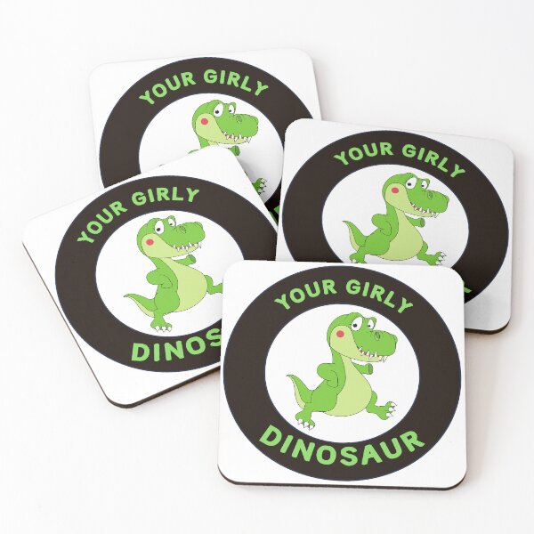 Item preview, “Your Girly Dinosaur” Cartoon Dino Logo – Cute Green Dinosaur Design designed and sold by Love3Happy.