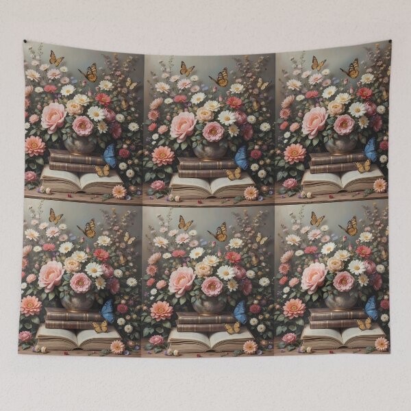 Item preview, Literary Enchanting Scenes Books Blooming Among Beautiful Flowers designed and sold by ART ATTACK ZONE.