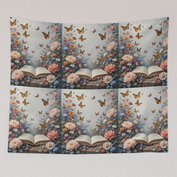 Item preview, Themes Enchanting Scenes Books Blooming Among Beautiful Flowers designed and sold by ART ATTACK ZONE.