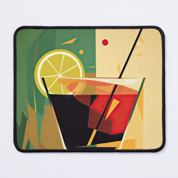 Item preview, A glass of chilled drink garnished with fruit on a colorful, splashed background designed and sold by Jerhus.