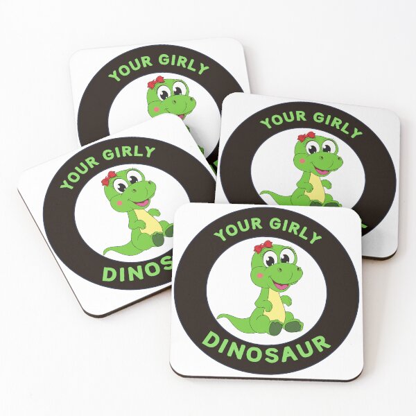 Item preview, “Your Girly Dinosaur” Cute Cartoon Logo – Green Dino with Bow designed and sold by Love3Happy.