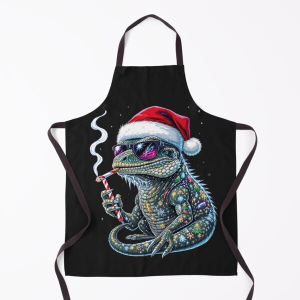 Item preview, Ultra-Christmas Lizard – Snowstorm Rebel | Tattooed Frost Lizard with Candy Cane Cigarette designed and sold by ColorSplash123.