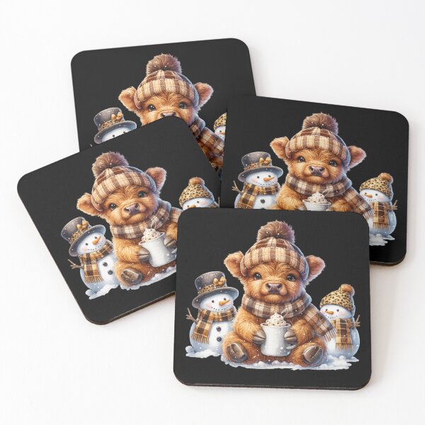 Item preview, Cute Highland Cow And Snowman Christmas designed and sold by stephenflashart.