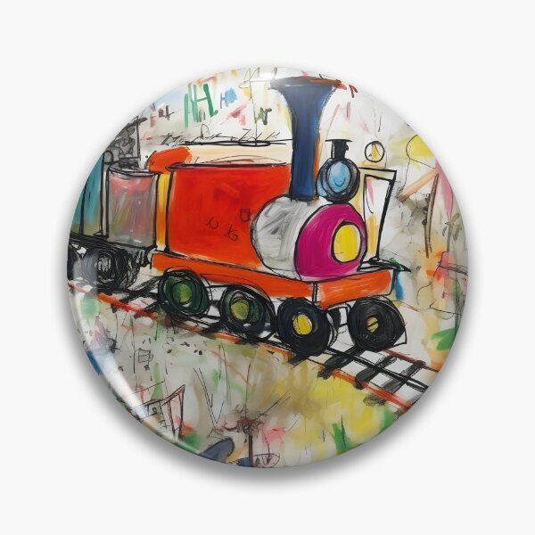 Item preview, A COLORFUL DRAWING MADE BY CHILDREN OF A LITTLE TRAIN designed and sold by infinitearte.