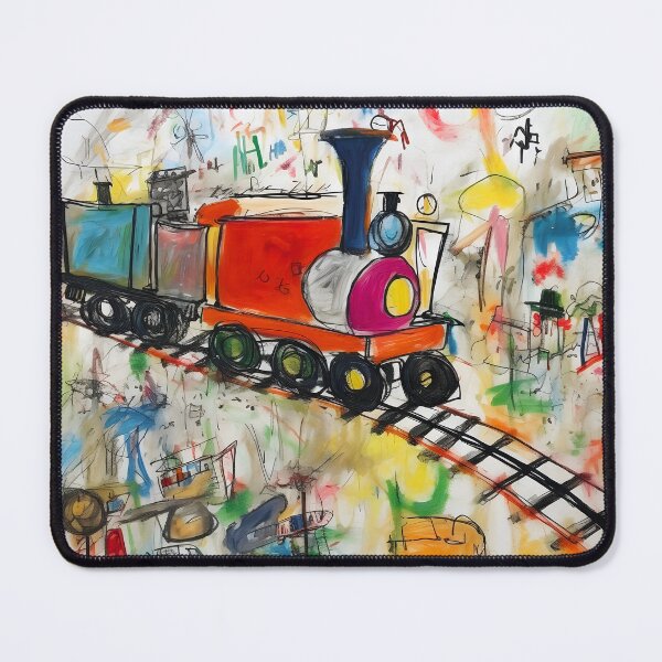 Item preview, A COLORFUL DRAWING MADE BY CHILDREN OF A LITTLE TRAIN designed and sold by infinitearte.