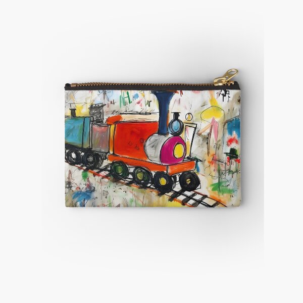 Item preview, A COLORFUL DRAWING MADE BY CHILDREN OF A LITTLE TRAIN designed and sold by infinitearte.