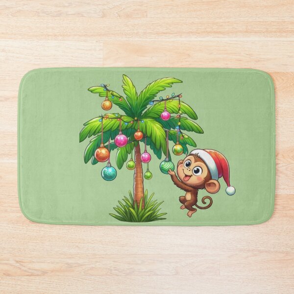 Item preview, Tropical Christmas Fun: Monkey Decorates a Palm Tree! designed and sold by IraBum.