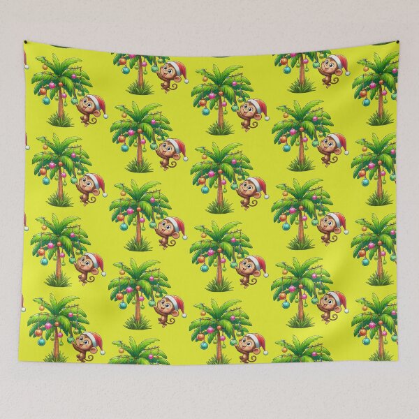 Item preview, Tropical Christmas Fun: Monkey Decorates a Palm Tree! designed and sold by IraBum.
