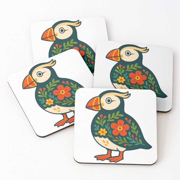 Item preview, Cute Cheeky Patterned Puffin - Scandinavian Folk Art by heidiannemorris © designed and sold by FOLK ART FUSION by heidiannemorris.