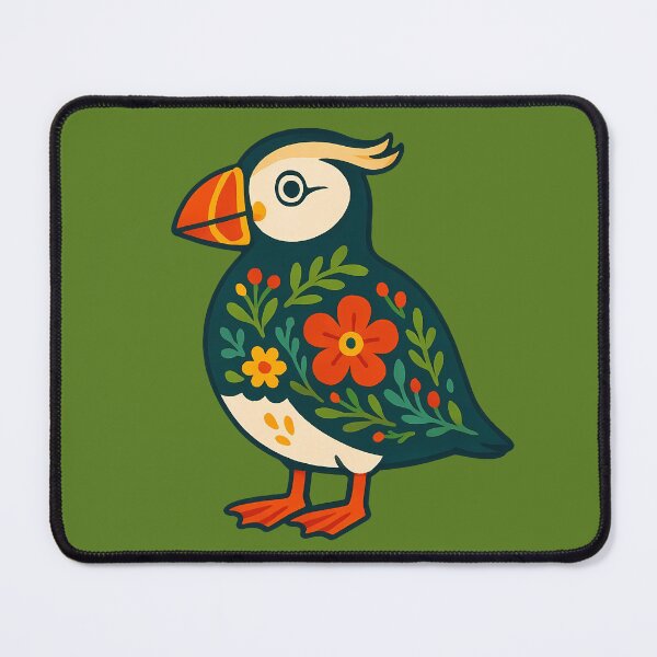 Item preview, Cute Cheeky Patterned Puffin - Scandinavian Folk Art by heidiannemorris © designed and sold by FOLK ART FUSION by heidiannemorris.