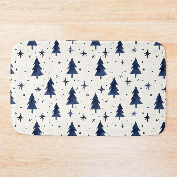 Item preview, Indigo Watercolor Christmas Tree Seamless Pattern designed and sold by homydesign.
