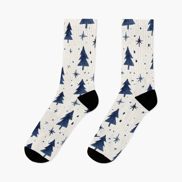 Item preview, Indigo Watercolor Christmas Tree Seamless Pattern designed and sold by homydesign.