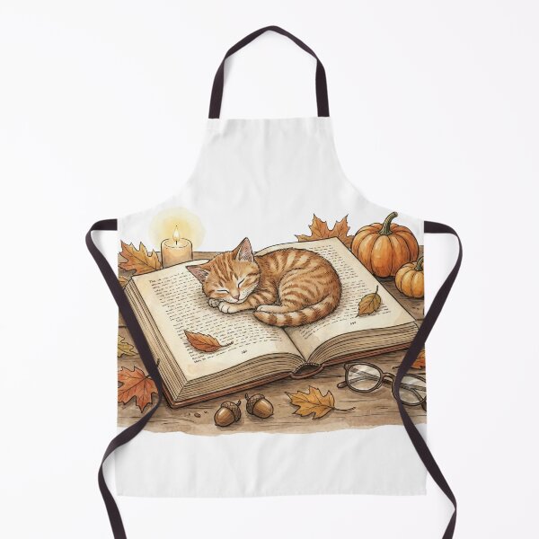 Item preview, Cozy Autumn Kitten Sleeping on Vintage Book designed and sold by EverBranz-stor.