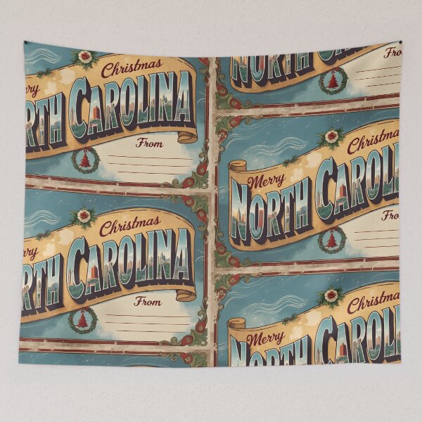 Item preview, Merry Christmas From North Carolina USA Postcard Greetings Retro Travel Vintage designed and sold by TravelPostcardGems.