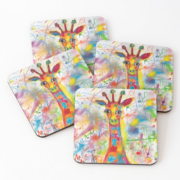 Item preview, A COLORFUL DRAWING MADE BY CHILDREN OF A GIRAFFE designed and sold by infinitearte.