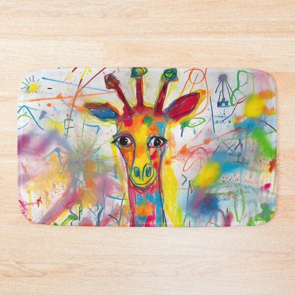 Item preview, A COLORFUL DRAWING MADE BY CHILDREN OF A GIRAFFE designed and sold by infinitearte.