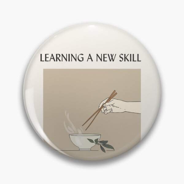 Item preview, Learning a New Skill – Minimal Aesthetic Quote Art | Neutral Motivational Illustration | Self Growth Wall Art designed and sold by InkIntentionstu.