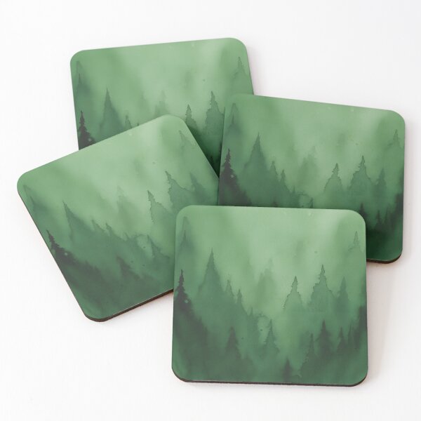 Item preview, Abstract Watercolor Forest in Misty Green Tones designed and sold by homydesign.