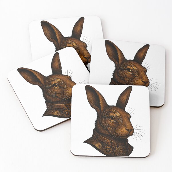 Item preview, Steampunk Rabbit – Mechanical Brass Portrait designed and sold by Papier Atelier Art.