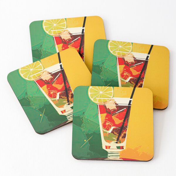 Item preview, A colorful cocktail on an artistic background with splashes of color designed and sold by Jerhus.