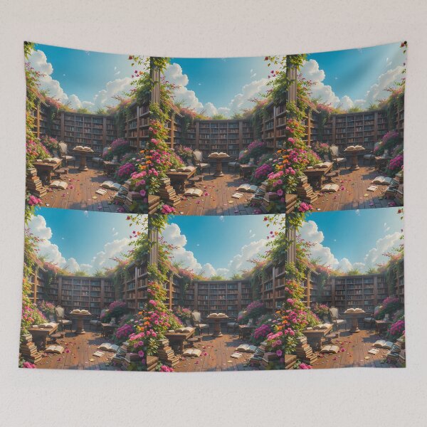 Item preview, Tranquil Enchanting Scenes Books Blooming Among Beautiful Flowers designed and sold by ART ATTACK ZONE.