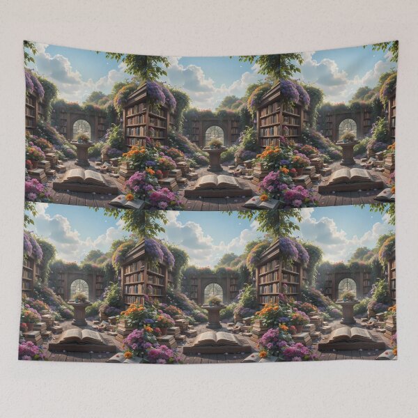 Item preview, Atmosphere Enchanting Scenes Books Blooming Among Beautiful Flowers designed and sold by ART ATTACK ZONE.