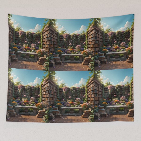 Item preview, Botanical Enchanting Scenes Books Blooming Among Beautiful Flowers designed and sold by ART ATTACK ZONE.