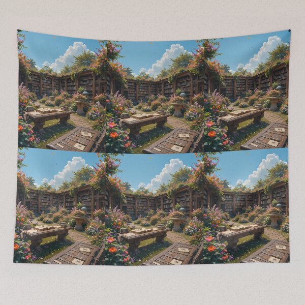Item preview, Landscape Enchanting Scenes Books Blooming Among Beautiful Flowers designed and sold by ART ATTACK ZONE.