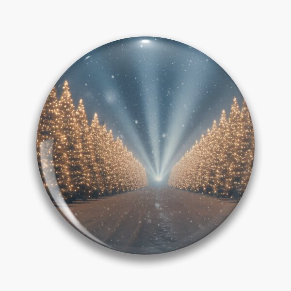 Item preview, Snowy Path Lined with Glowing Christmas Trees at Night designed and sold by homydesign.