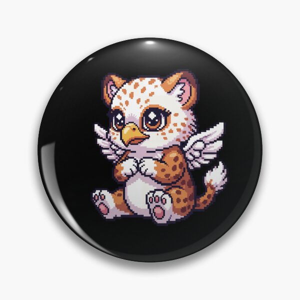 Item preview, Baby Eagle-Leopard Cutie – Irresistible Winged Kawaii Pixel Sticker designed and sold by Pixel Girl Aesthetic Studio.