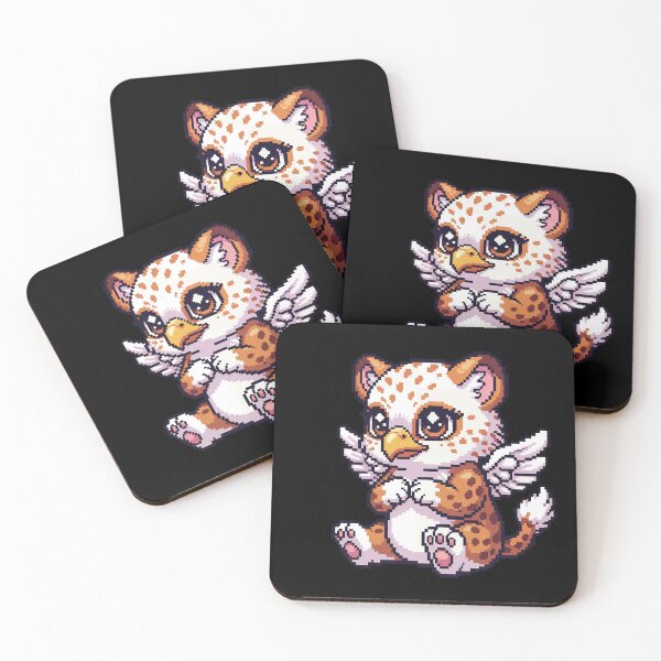 Item preview, Baby Eagle-Leopard Cutie – Irresistible Winged Kawaii Pixel Sticker designed and sold by Pixel Girl Aesthetic Studio.