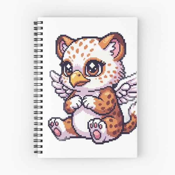 Item preview, Baby Eagle-Leopard Cutie – Irresistible Winged Kawaii Pixel Sticker designed and sold by Pixel Girl Aesthetic Studio.
