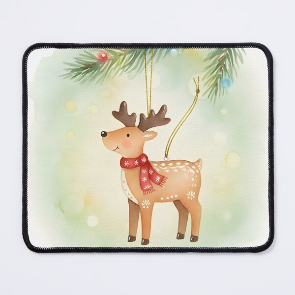 Item preview, Cute Reindeer Ornament Hanging from Christmas Tree Branch designed and sold by homydesign.