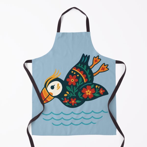 Item preview, Cute Diving Patterned Puffin - Scandinavian Folk Art by heidiannemorris © designed and sold by FOLK ART FUSION by heidiannemorris.