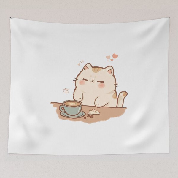 Item preview, Cat Paws Dipped Into Latte Foam – Cozy Cute Café Cat Illustration | Slow Day Friends designed and sold by SlowDayFriends.